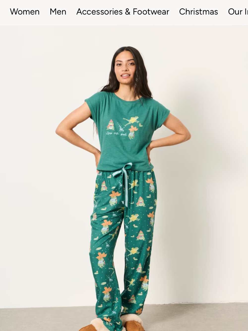 Fatface UK autumnal frog pajama set size 6